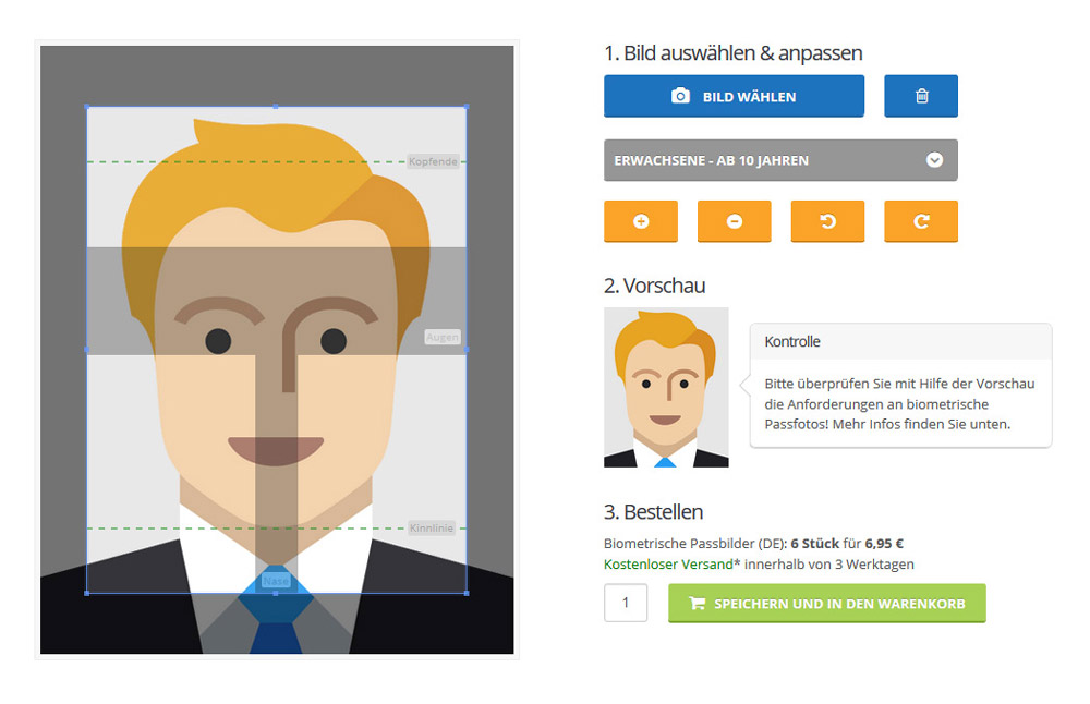 Biometrisches-Passbild.net Passbild Generator
