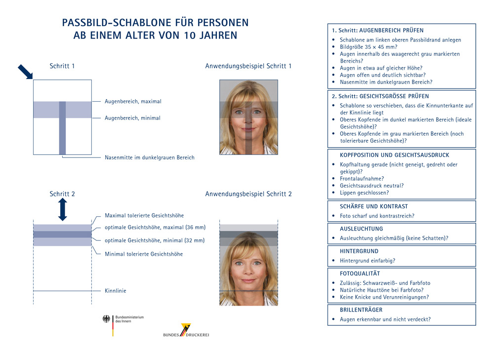 Biometrisches-Passbild.net Downloads: Passfoto Schablone